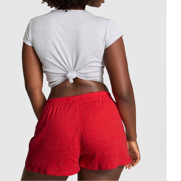 Red Women's pointelle boxer shorts - Picture 2 of 4